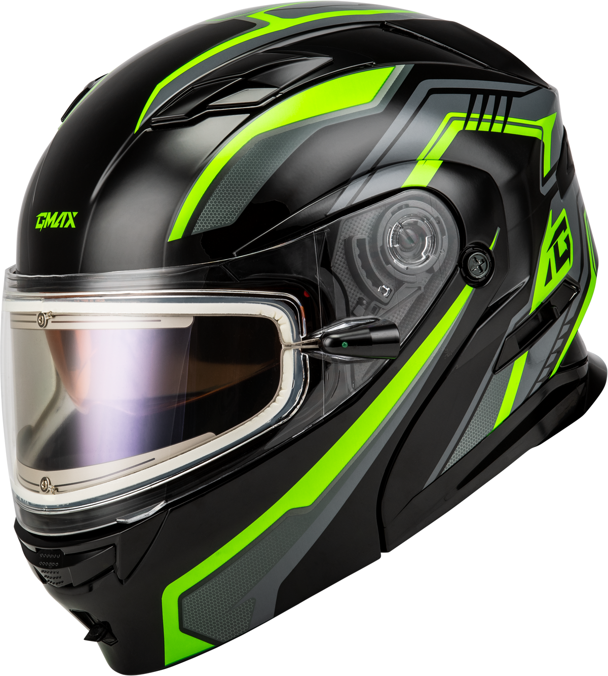 GMAX MD-01S Transistor Electric Helmet CLOSEOUT Black/Grey/Green