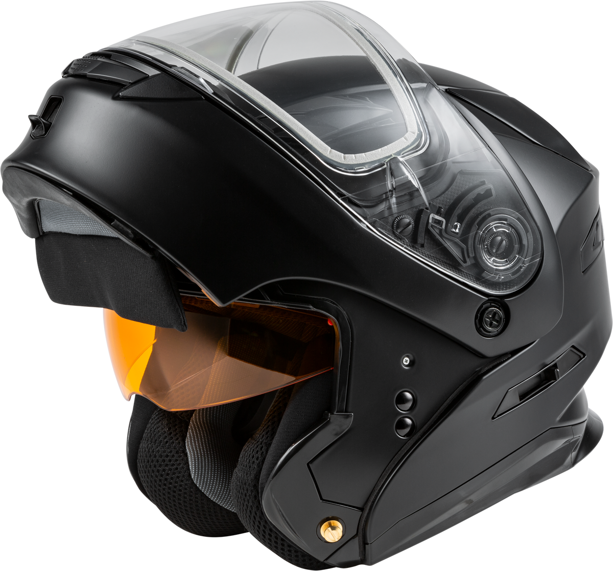 GMAX MD-01S Modular Snow Helmet Solid w/Quick Release Buckle Dual Shield Matte Black