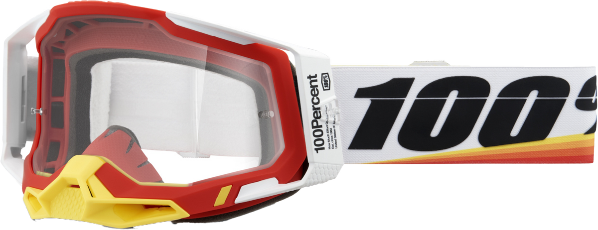 racecraft 2 goggles 100% Arsham Red Racecraft 2 Goggles Clear Lens