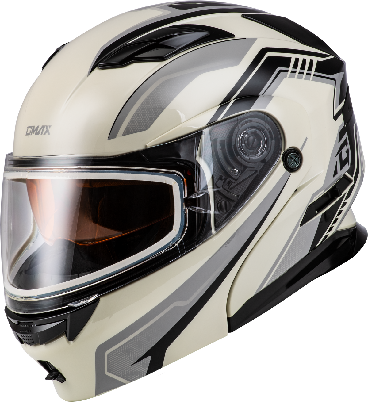GMAX MD-01S Transistor Snow Helmet White/Grey/Black