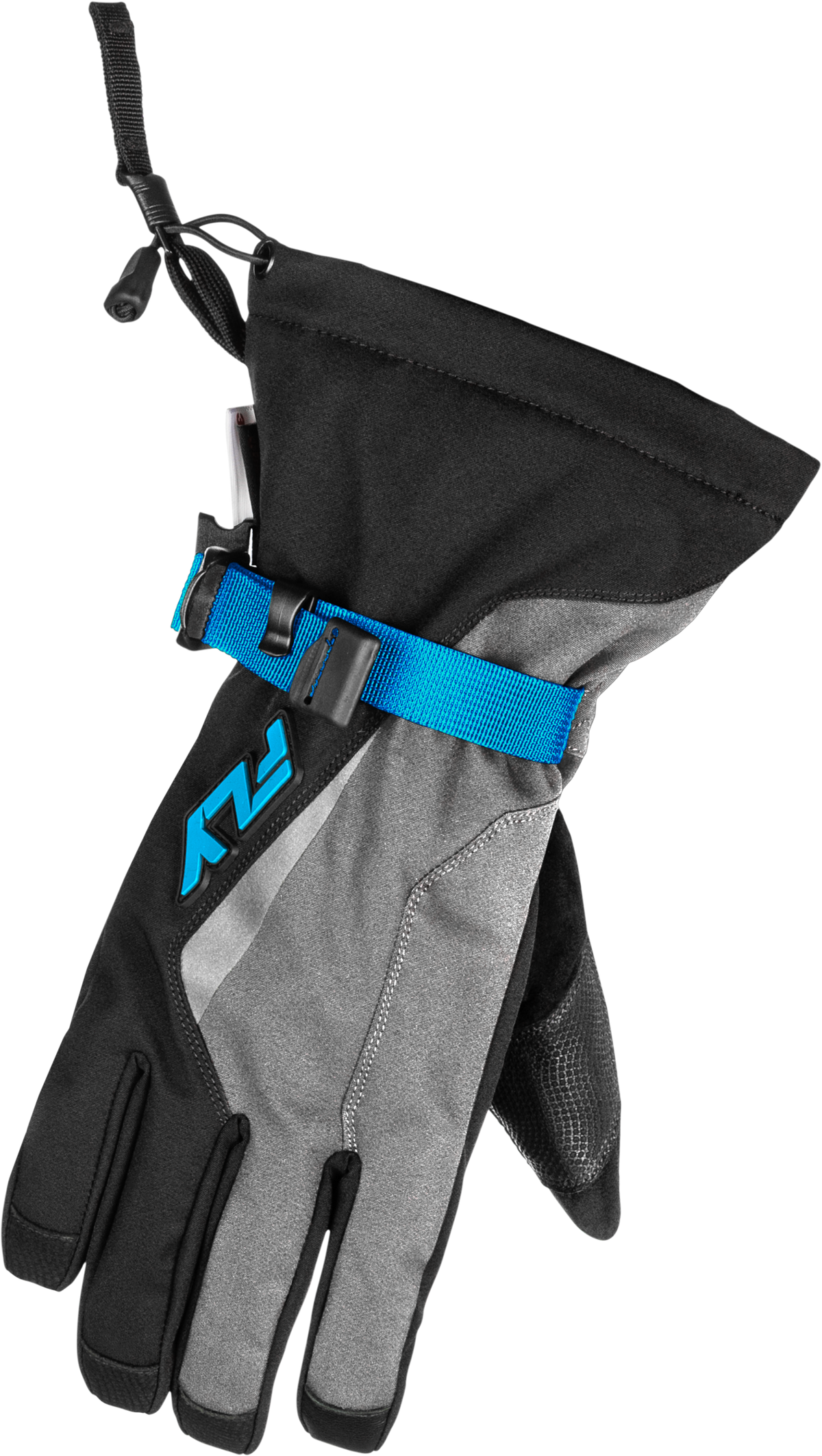 Fly Racing Title Gauntlet Gloves - Light Grey/Black/Blue