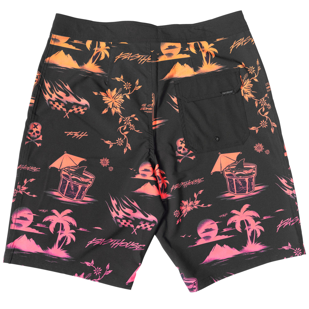 Fasthouse  Hideout  Boardshort - Black/Pink