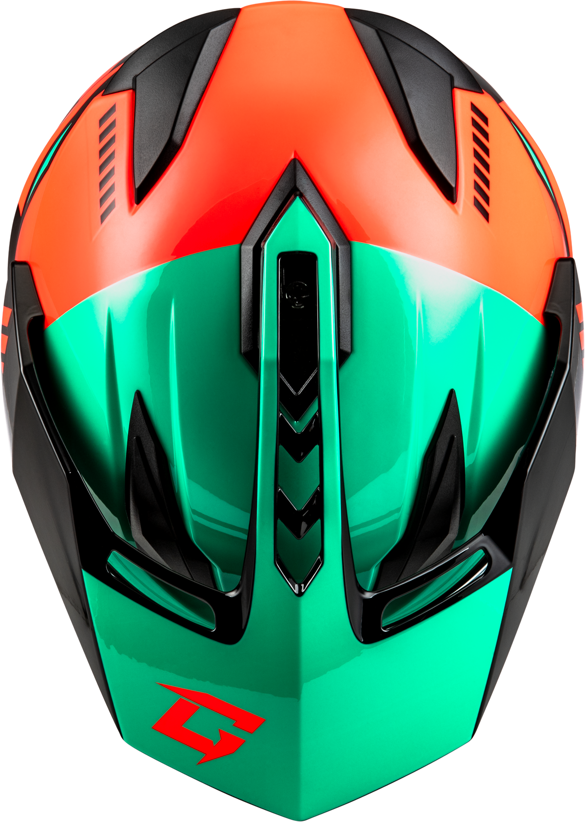 GMAX GM-11 Ronin Helmet Black/Aqua/Coral