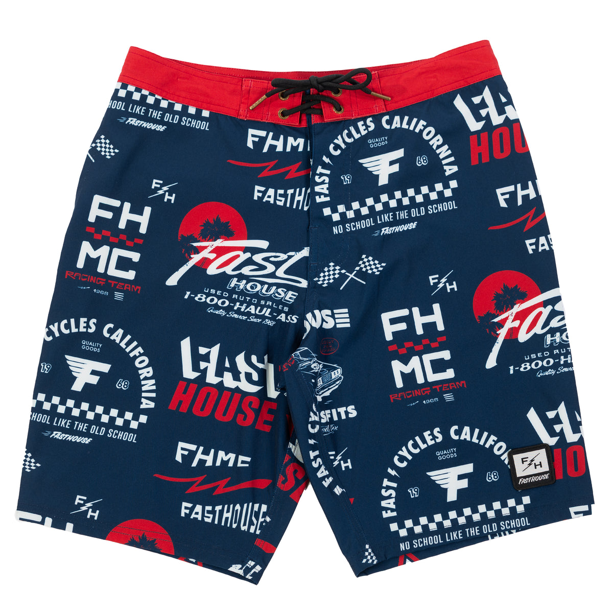Fasthouse Medley 21" Boardshort - Navy/Red