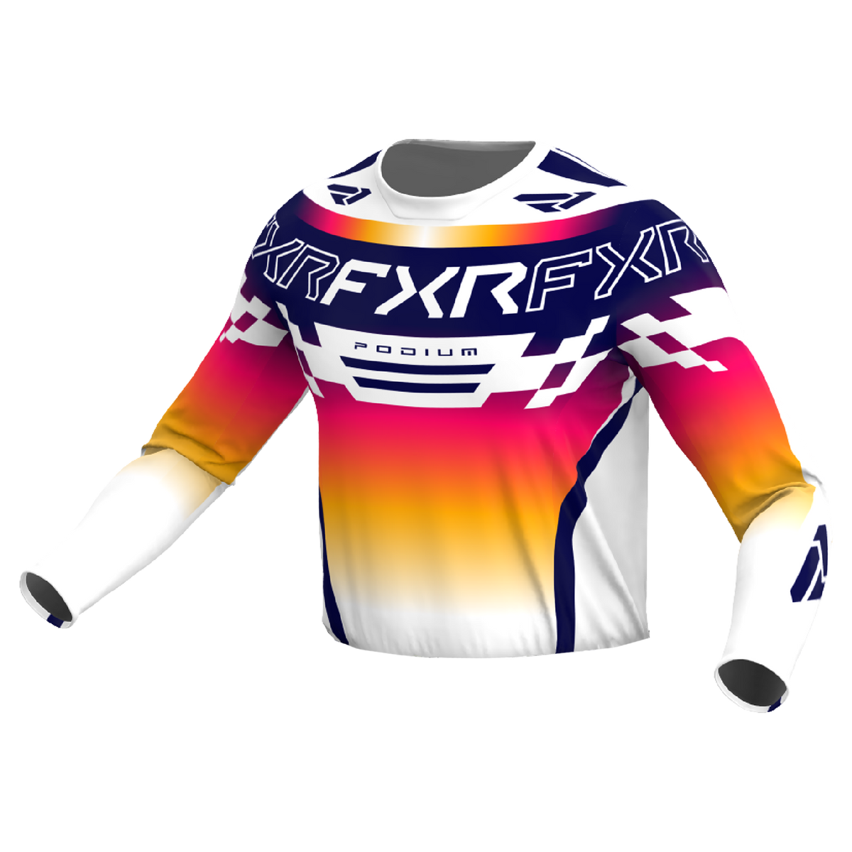 FXR Podium Swerve MX Gear Set - WHITE/NAVY/RAZZ