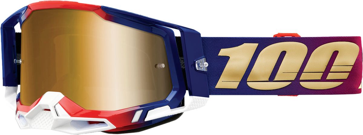 100% Racecraft 2 Goggles United / Mirror True Gold Lens
