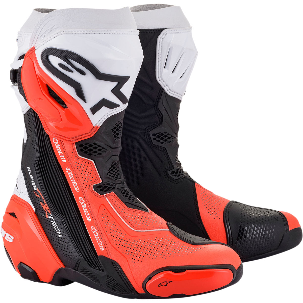 Alpinestars Supertech V Boots - Black/Fluo Red/White