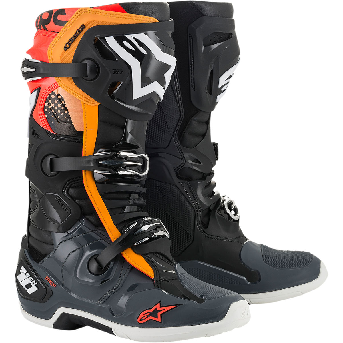 Alpinestars Tech 10 Boots - Black/Grey/Orange