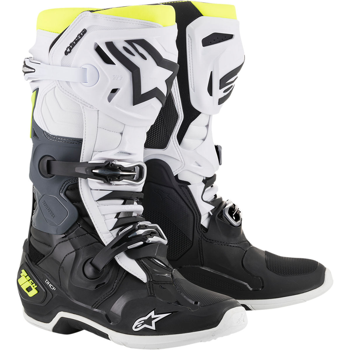 Alpinestars Tech 10 Boots - Black/White/Yellow
