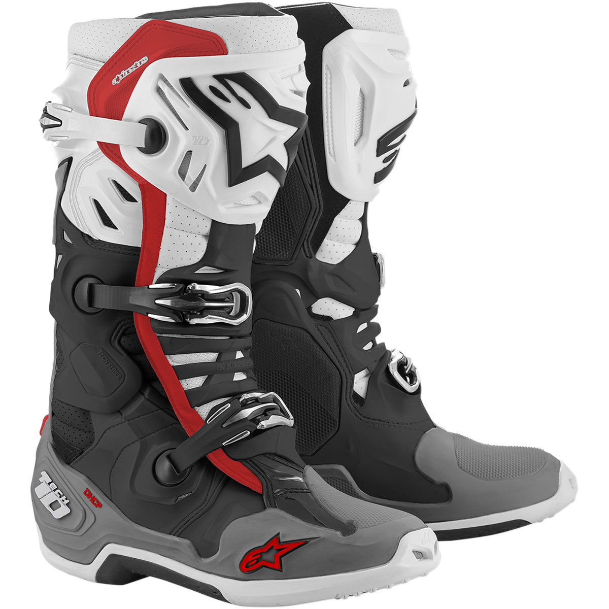 Alpinestars Tech 10 Supervented Boots - Black/White/Grey/Red