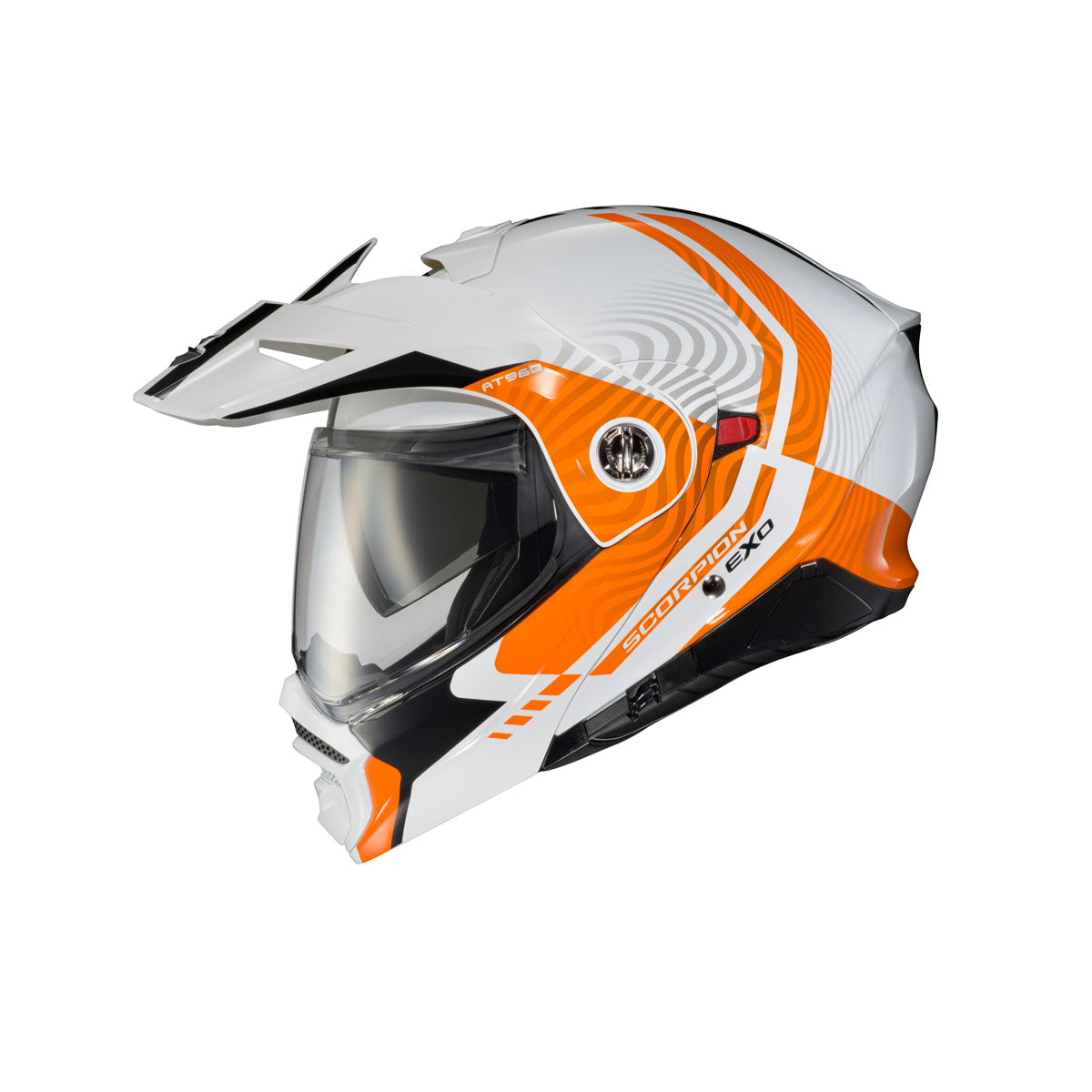 Scorpion EXO-At960 Modular Wave Form Helmet - White/Orange/Black