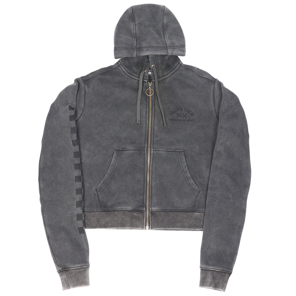 Fasthouse Womens Discord Crop Zip Up Pullover Hoodie - Black