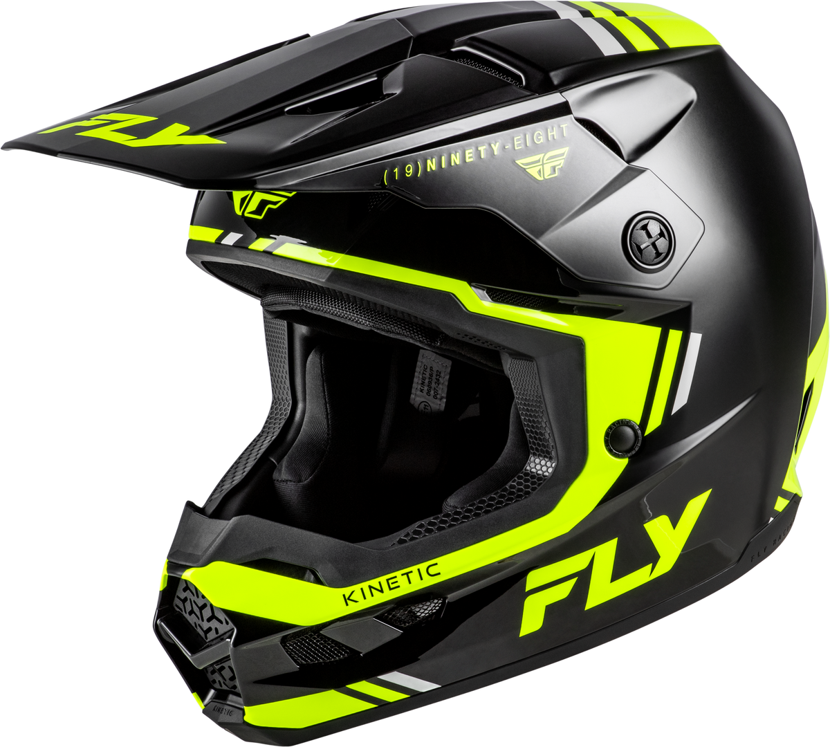 Fly Racing Kinetic Verdict Helmet - Black/Hi-Vis Yellow/Grey