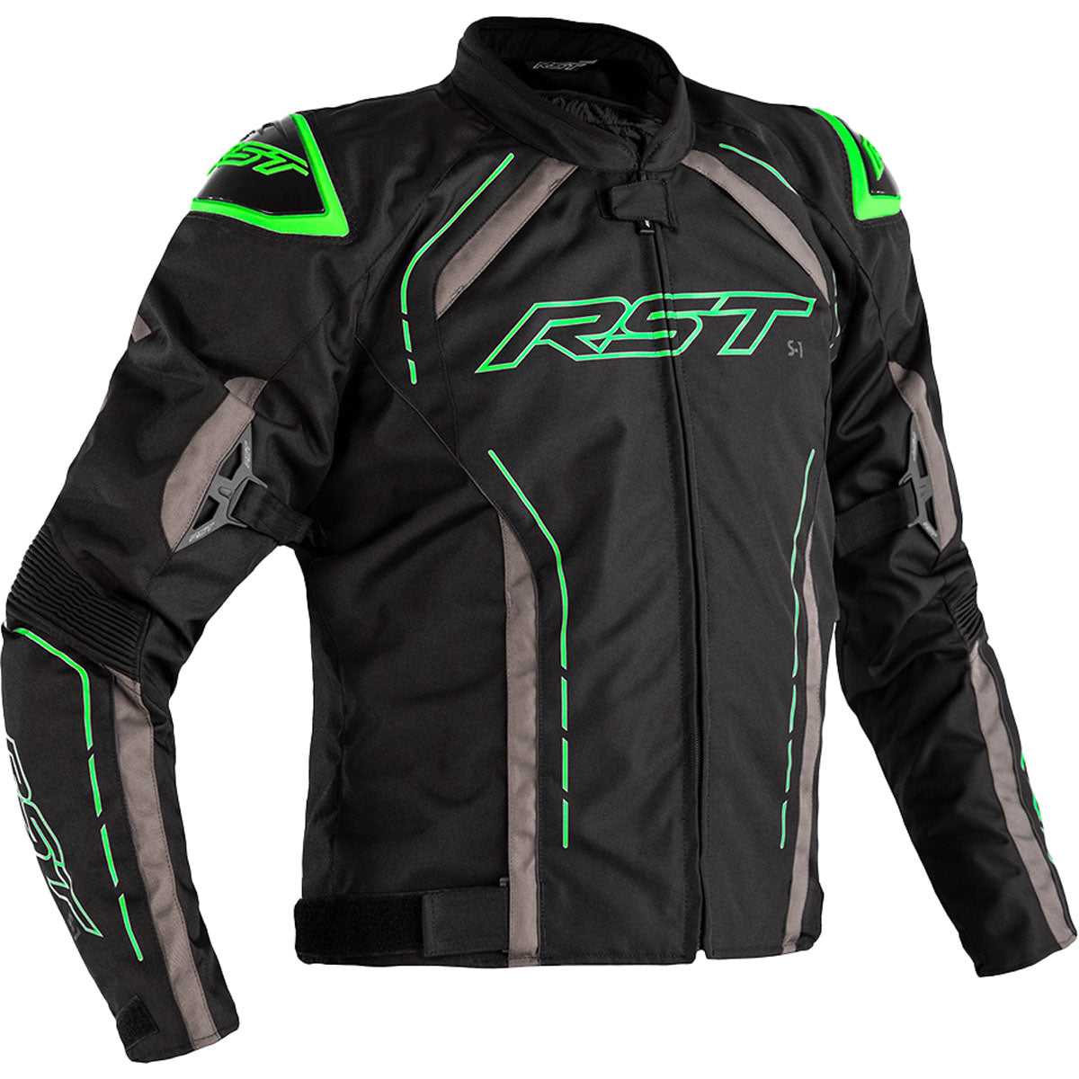 RST S1 CE Textile Jacket CLOSEOUT Black/Grey/Neon Green