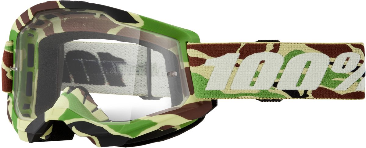 100% Strata 2 Goggles CLOSEOUT War Camo / Clear Lens