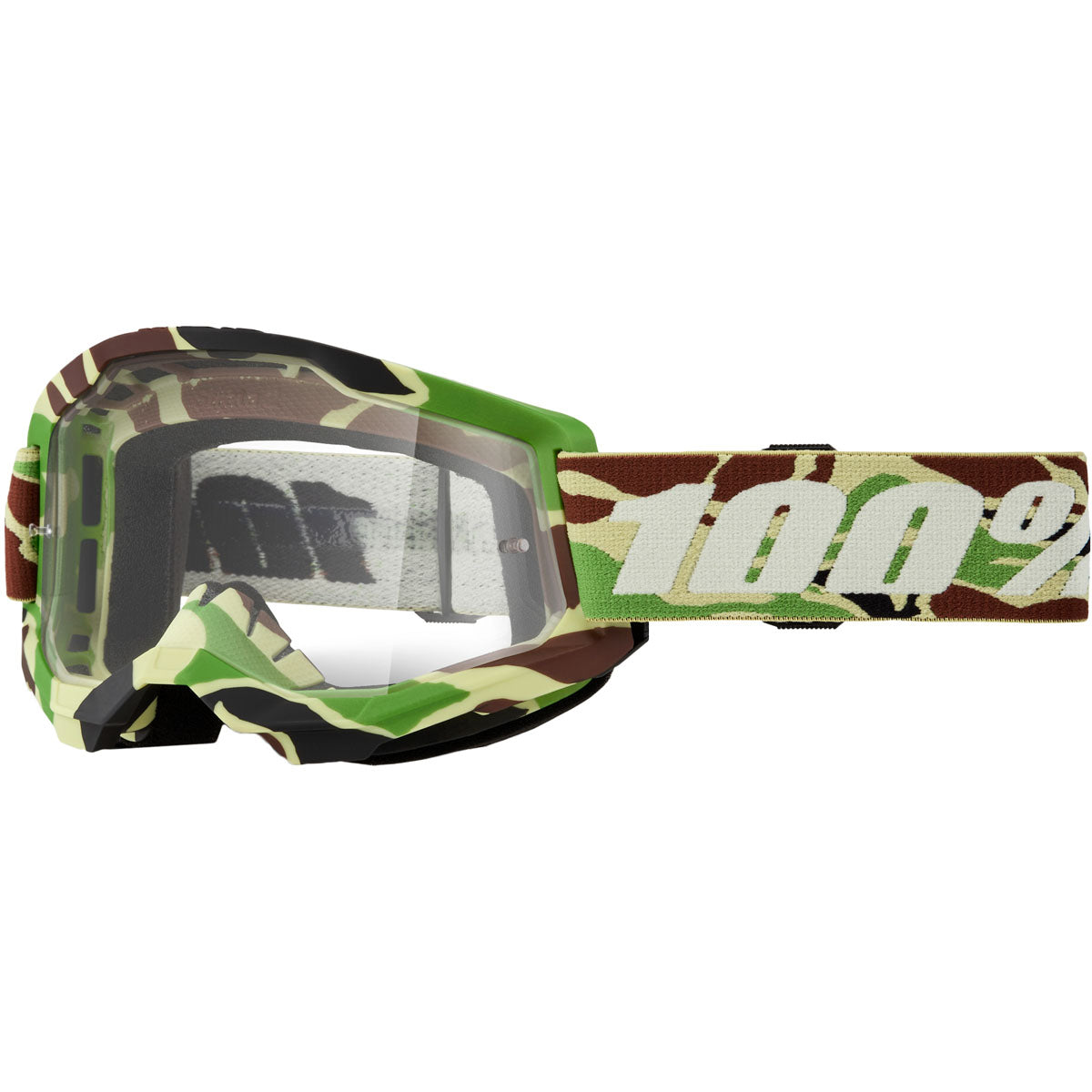 100% Strata 2 Goggles War Camo / Clear Lens