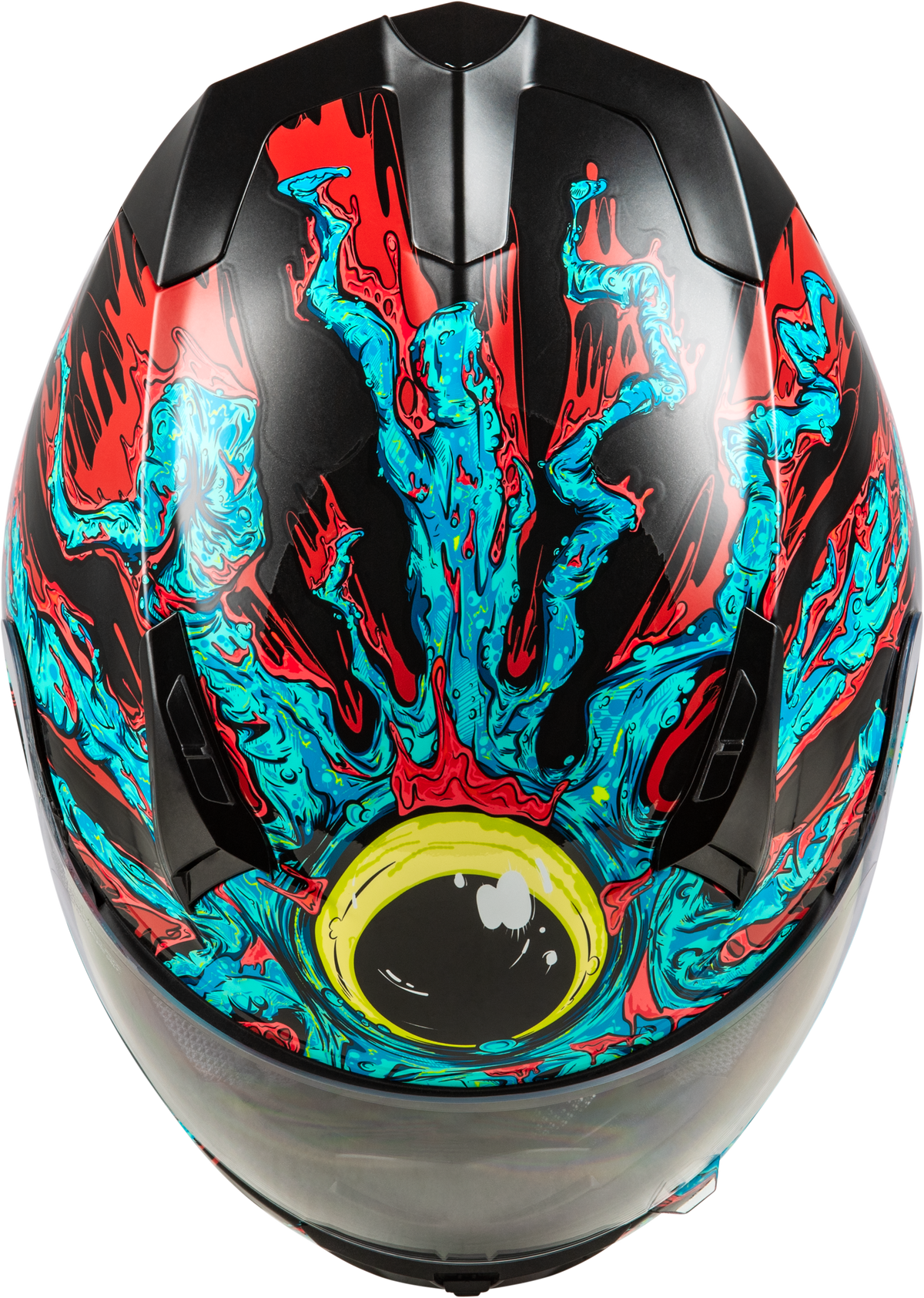 Fly Racing Revolt Space Creep Helmet - Light Blue/Black/Red