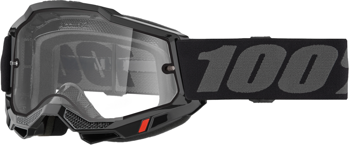 100% Accuri 2 Enduro Moto Goggles Black / Clear Lens