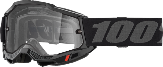100% Accuri 2 Enduro Moto Goggles Black / Clear Lens