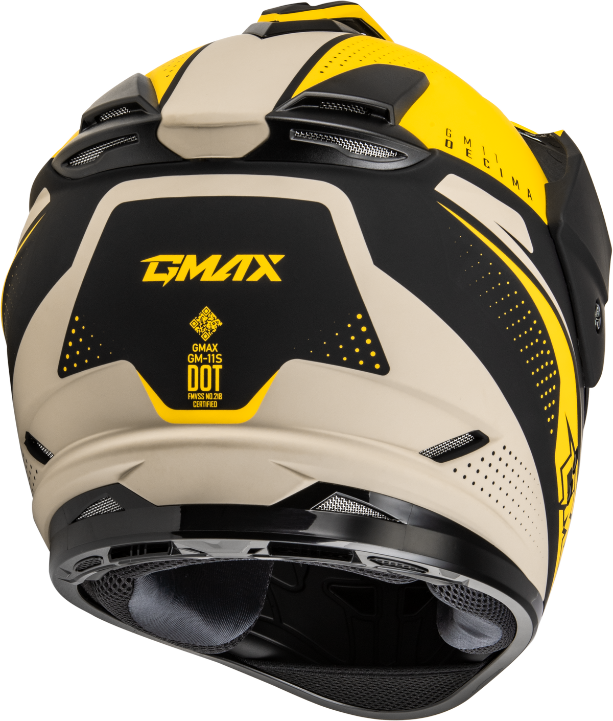 GMAX GM-11 Decima Helmet Matte Black/Yellow/Grey