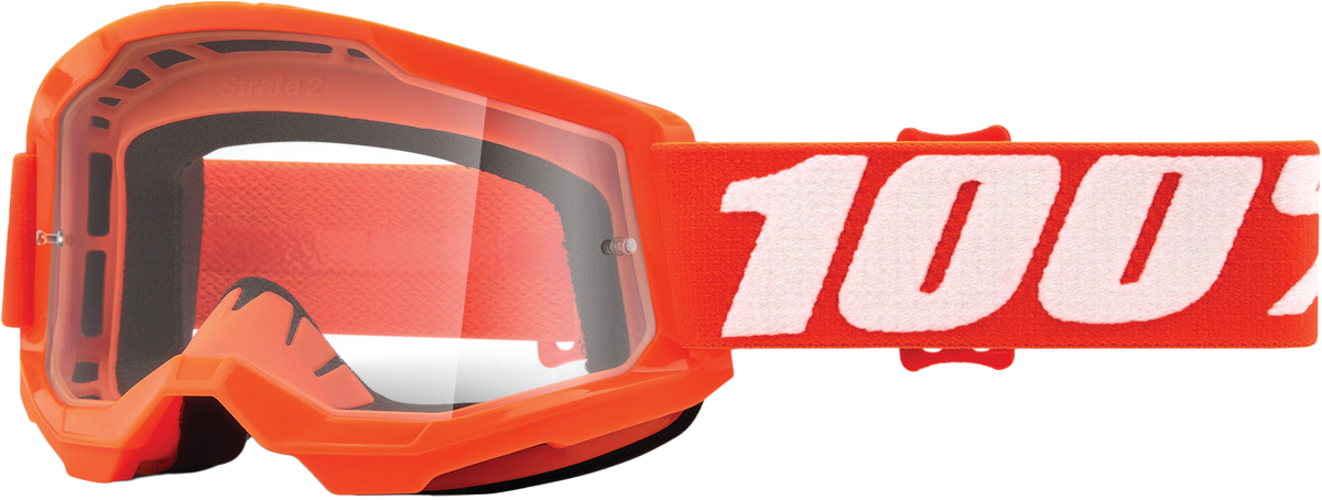 100% Strata 2 Junior Goggles CLOSEOUT Orange / Clear Lens