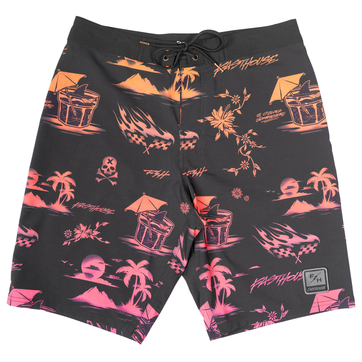 Fasthouse  Hideout  Boardshort - Black/Pink