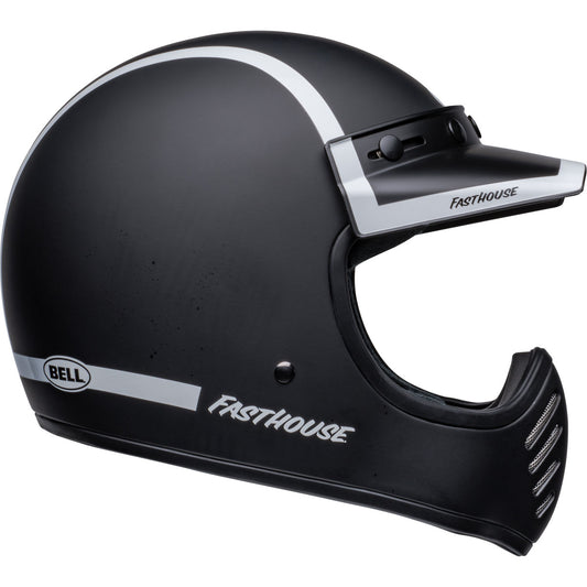 Bell Moto-3 Fasthouse Old Road Helmet CLOSEOUT - Matte/Gloss Black/White