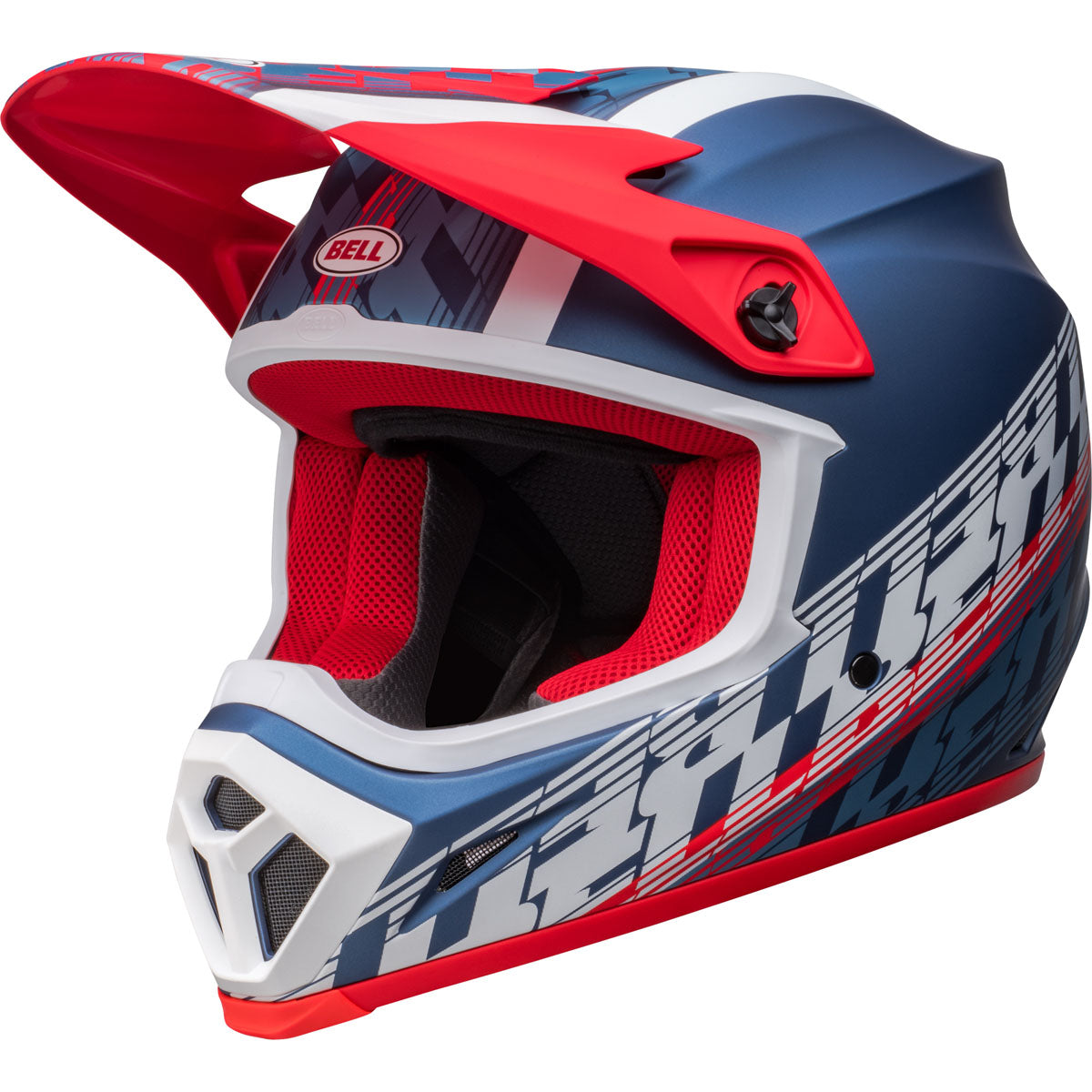 bike helmet shop bd Bell MX-9 MIPS Offset Helmet Matte Metallic Blue/White XL