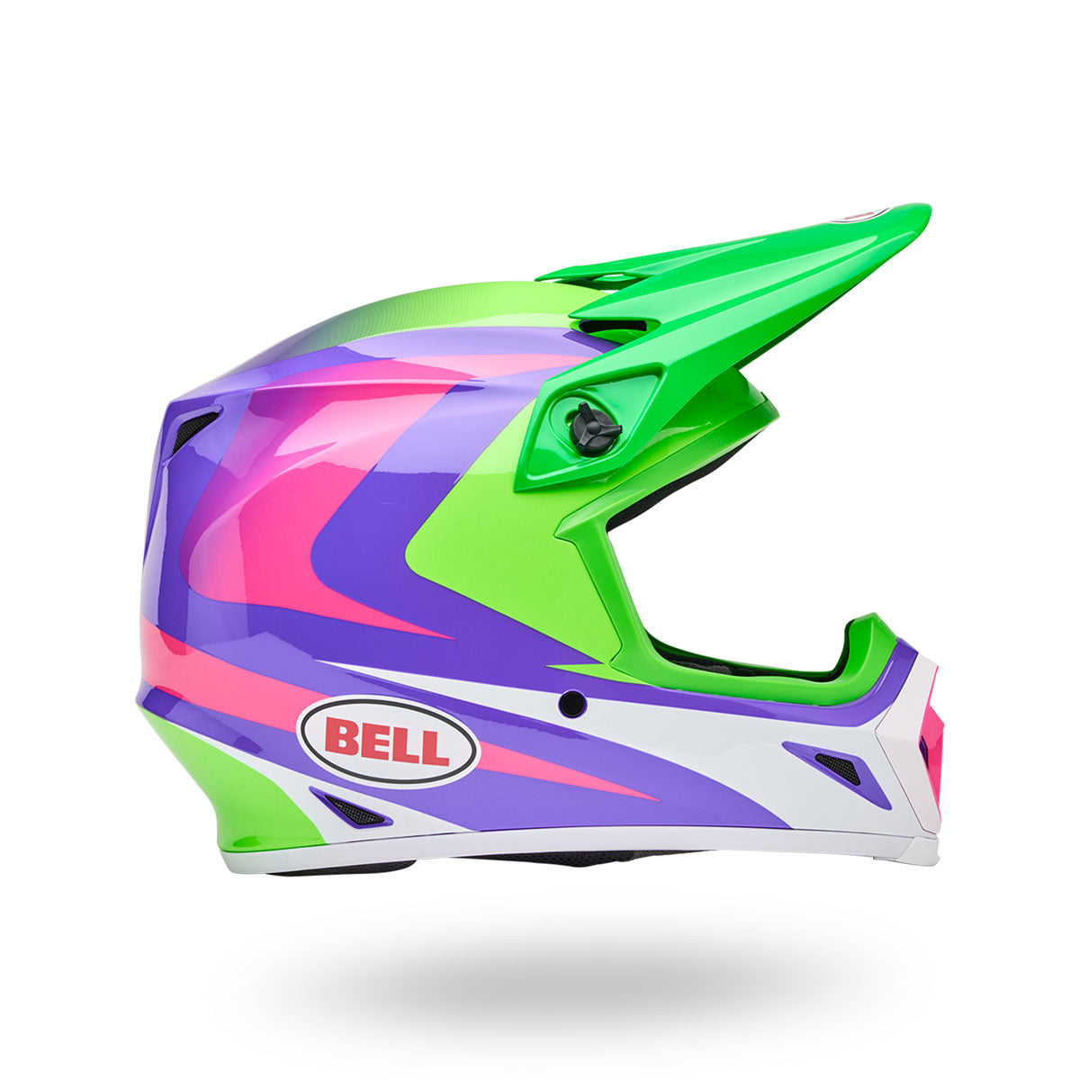 Bell MX-9 MIPS Jackal Helmets CLOSEOUT - Hi-Viz Green/Purple