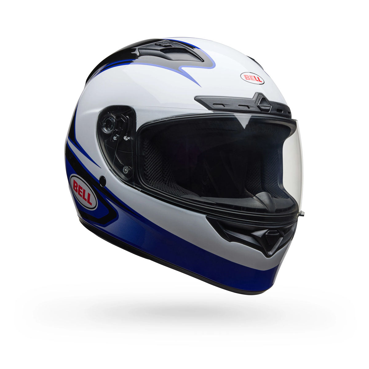 bell solid adult qualifier dlx street bike motorcycle helmet white Bell Qualifier DLX MIPS Tarmac Helmet Gloss White/Blue / Large