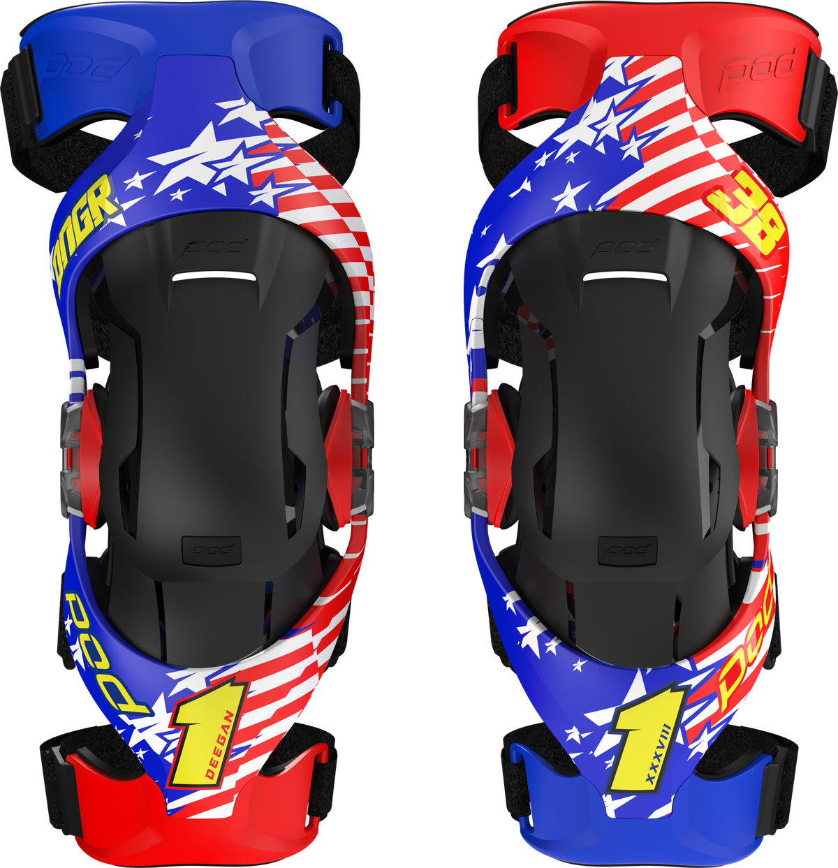 POD K4 V2.0 LE Knee Brace Danger Boy Deegan - Red/White/Blue
