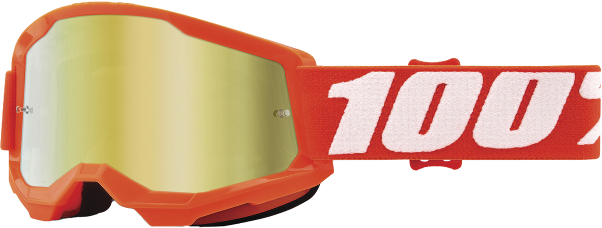 100% Strata 2 Junior Goggles CLOSEOUT Orange / Mirror Gold Lens