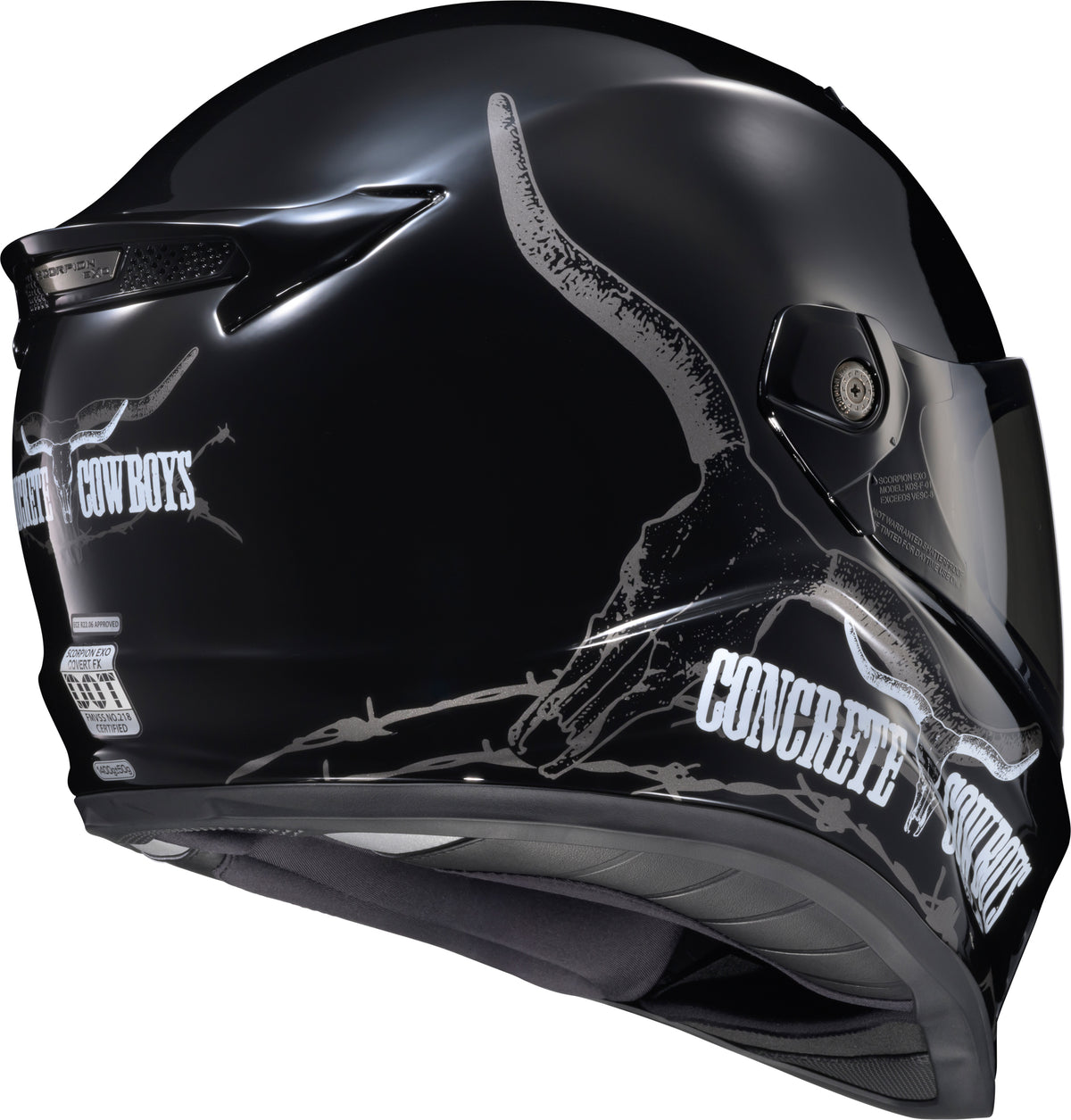 Scorpion Covert FX Concrete Cowboys Helmet - Black