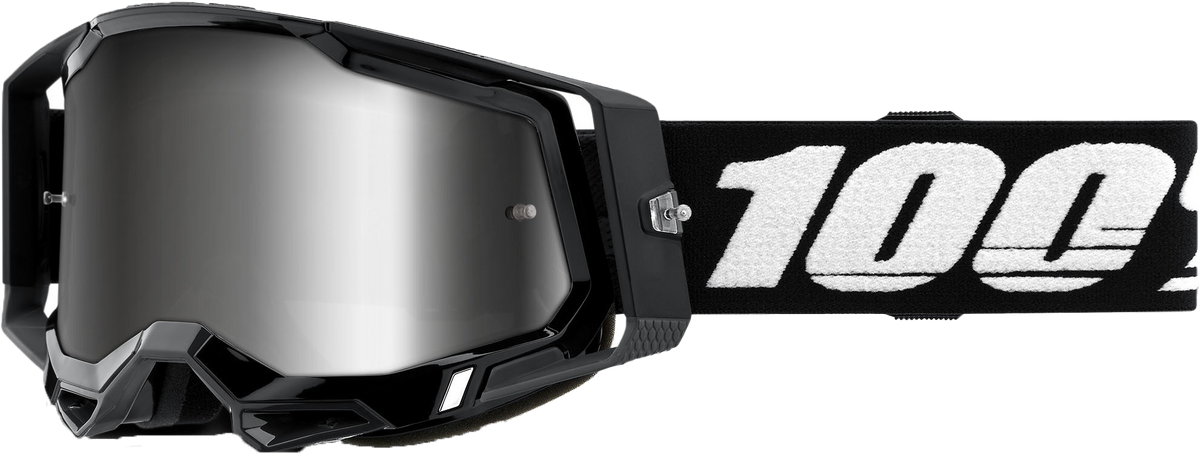 100% Racecraft 2 Goggles Black / Mirror Silver Lens