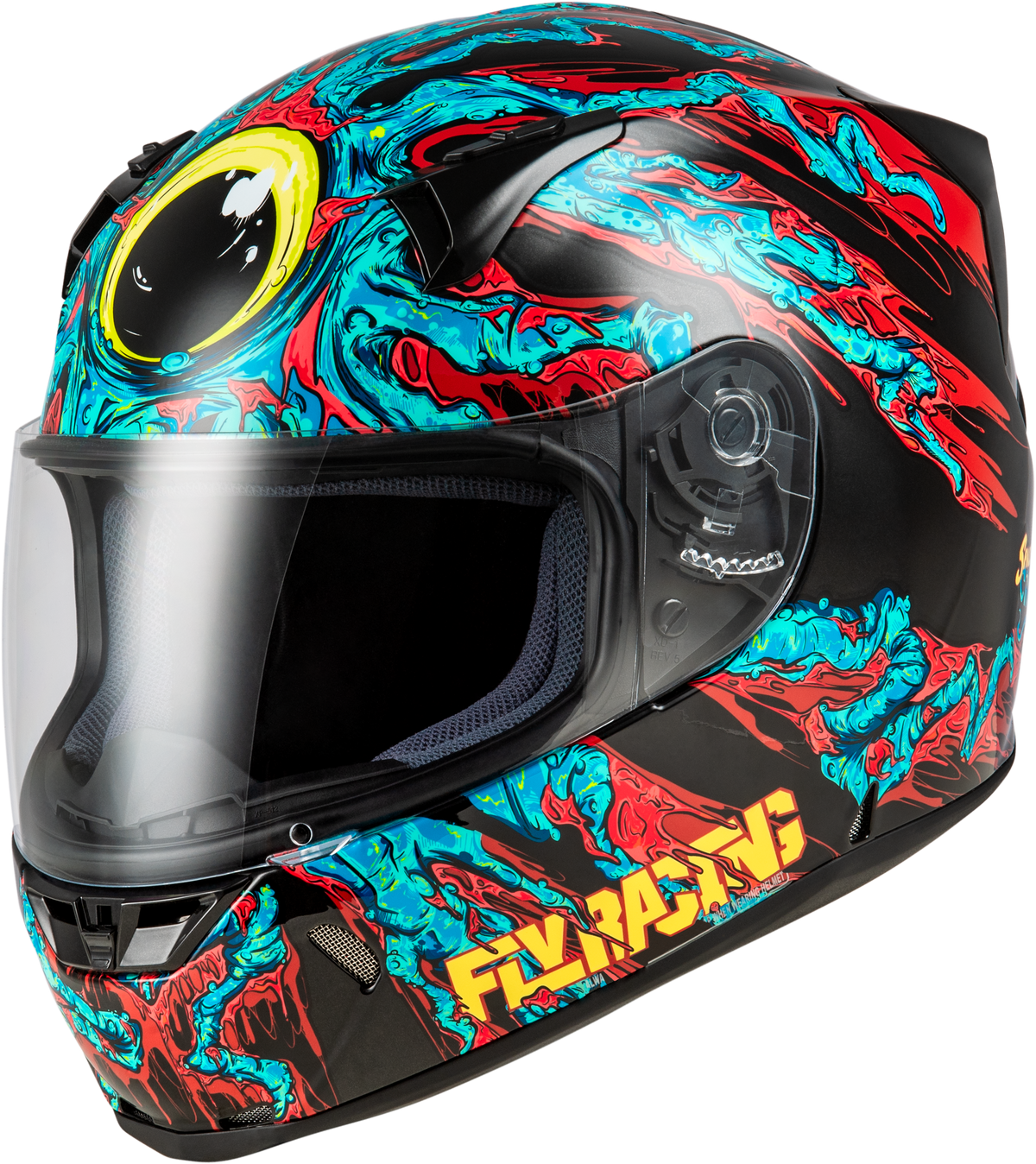 Fly Racing Revolt Space Creep Helmet - Light Blue/Black/Red