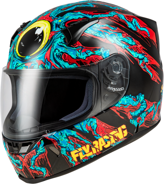 Fly Racing Revolt Space Creep Helmet - Light Blue/Black/Red