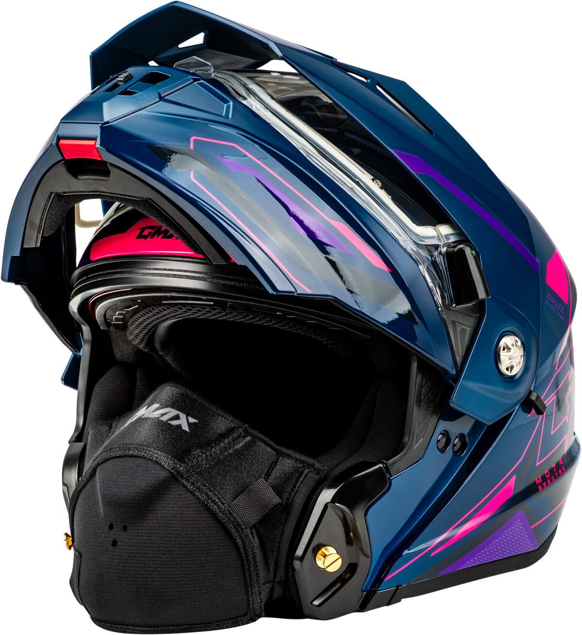 GMAX MD-74S Spectre Modular Helmet w/Electric Shield Blue/Pink/Purple