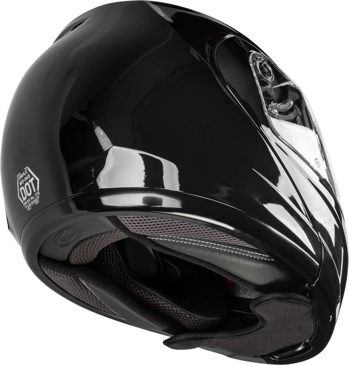 GMAX MD-04S Snow Helmet Solid w/Quick Release Buckle Electric Shield Black