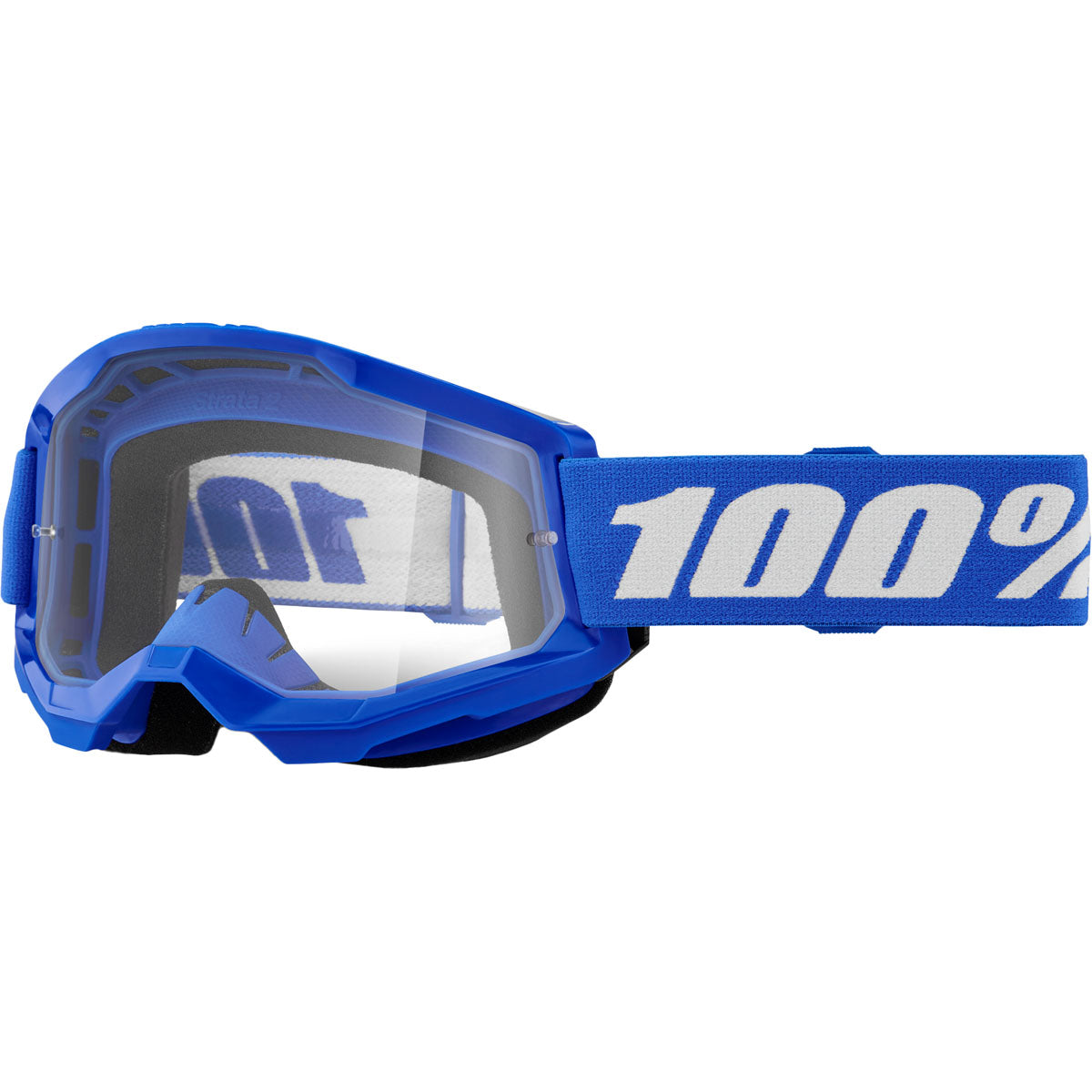 100% Strata 2 Junior Goggles Blue / Clear Lens