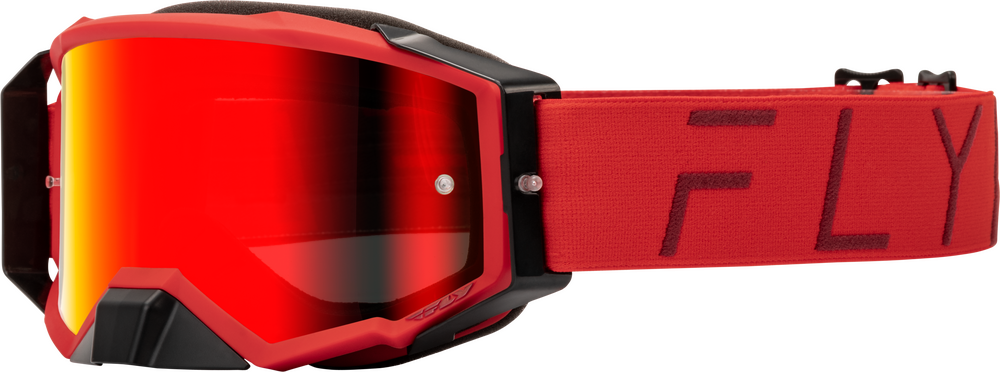 Fly Racing Zone Pro Goggle CLOSEOUT - Red/Red Mirror-Smoke