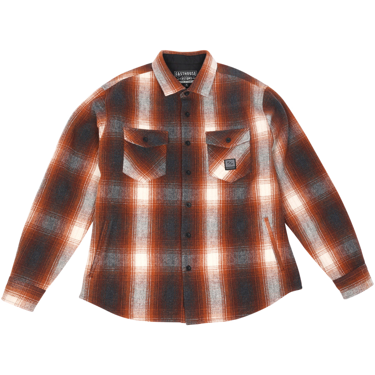 Fasthouse Folsom Heavyweight Flannel Long Sleeve Shirt - Rust
