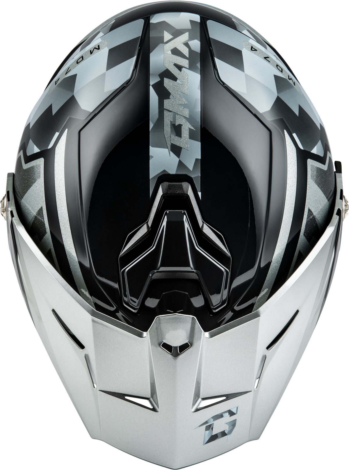 GMAX MD-74 Striker Modular Helmet Silver/Blue Metallic