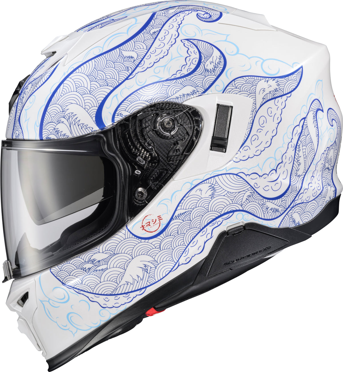 Scorpion EXO-T520 Nama-Shimi Helmet - White/Blue