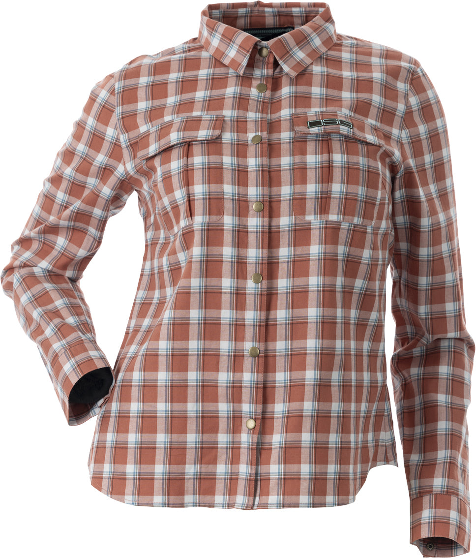 DSG Womens Plaid Button Down CLOSEOUT - Terracotta
