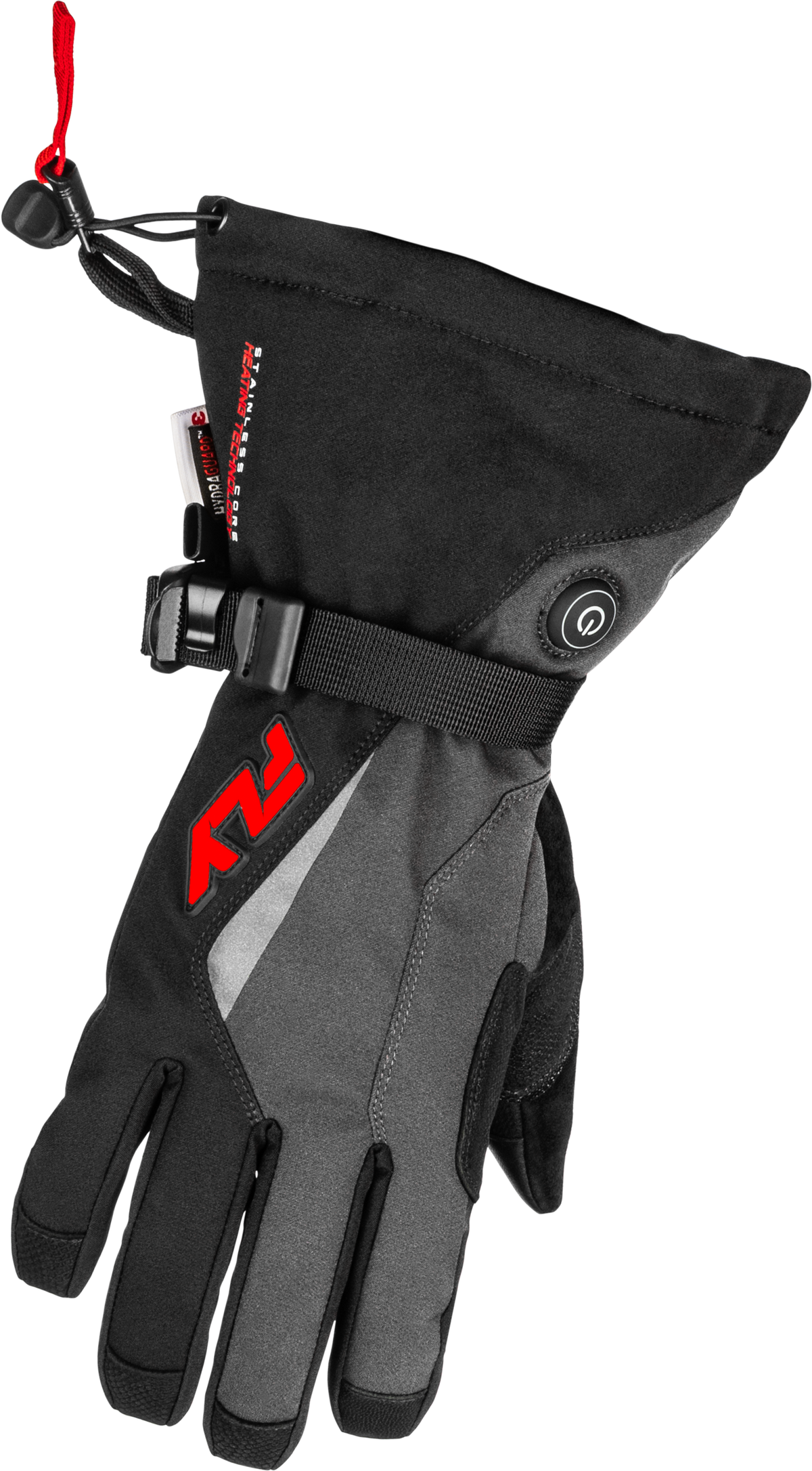Fly Racing Title Heated Gauntlet Gloves - Grey/Black/Red