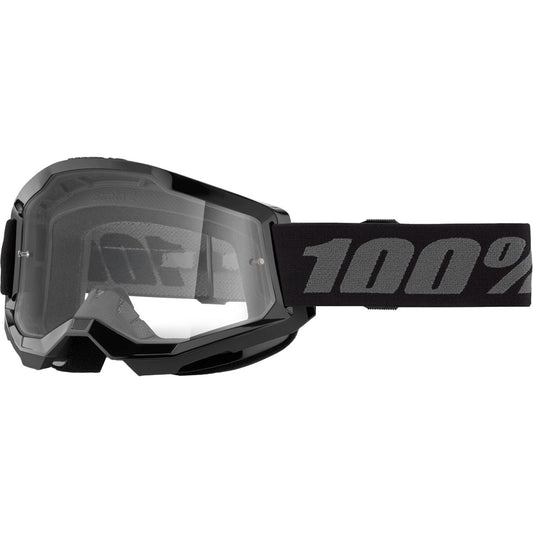 100% Strata 2 Junior Goggles Black / Clear Lens