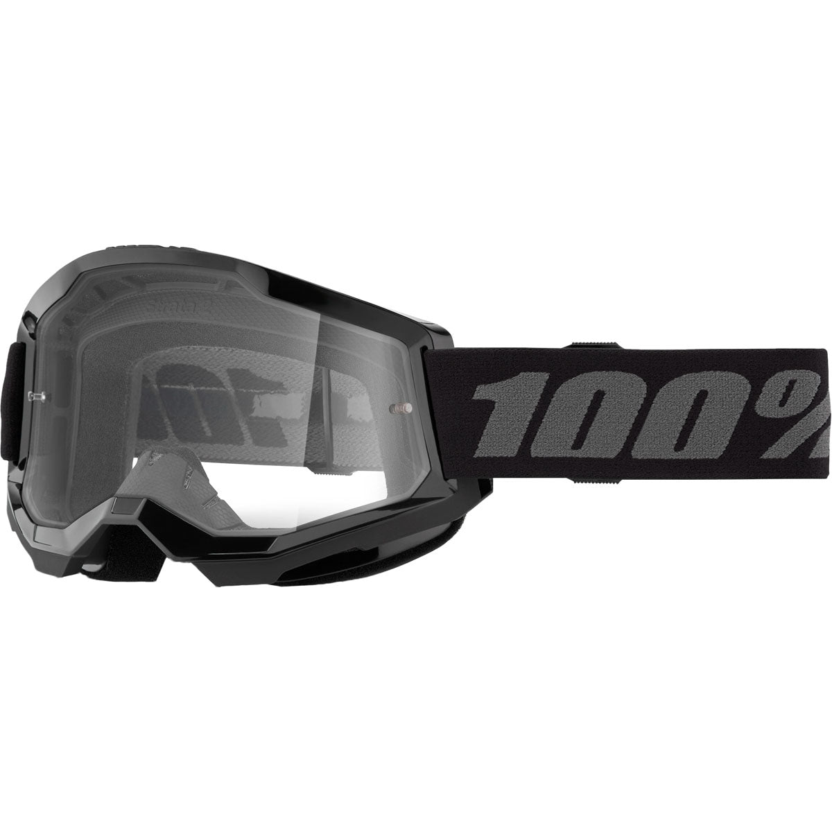 100% Strata 2 Junior Goggles Black / Clear Lens