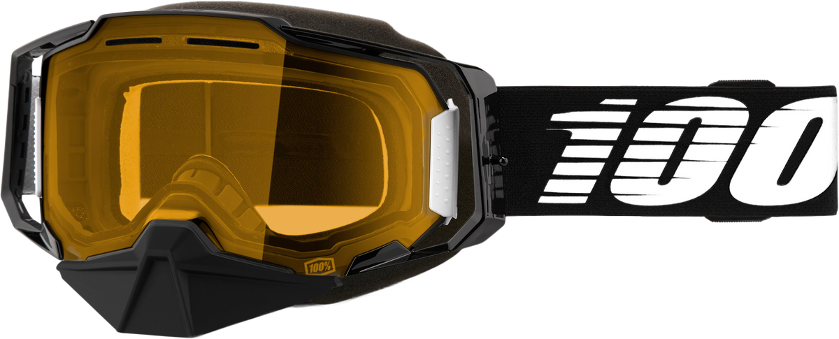100% Armega Snowmobile Goggles Black / Yellow