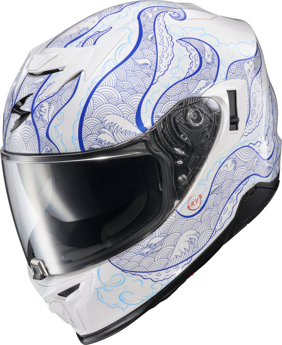 Scorpion EXO-T520 Nama-Shimi Helmet - White/Blue
