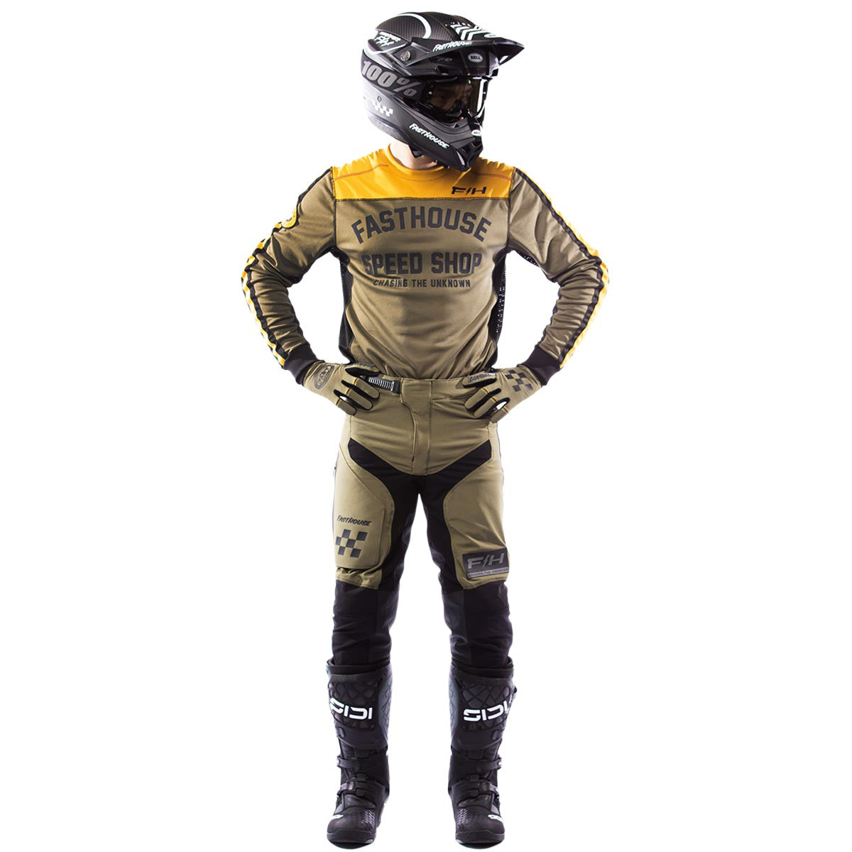 Fasthouse Racing Sanguaro Petrol MX Gear Set - Olive/Vintage Gold